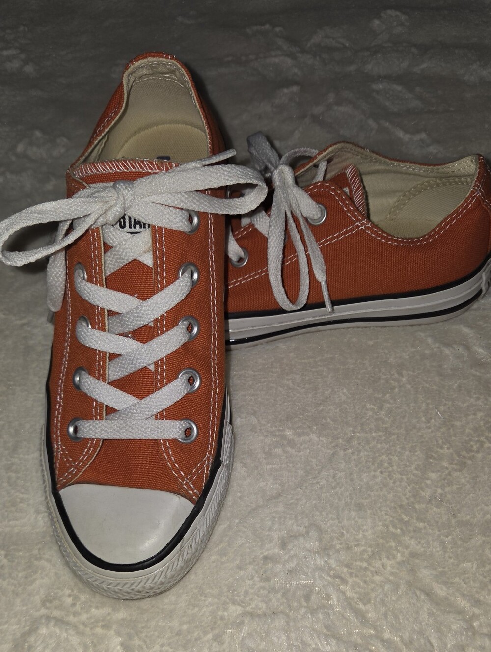 Converse Orange Canvas Low-Top Sneakers